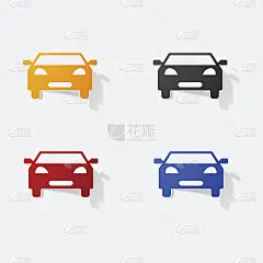 贴纸纸产品写实元素设计插画车