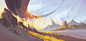 An arc of mountains