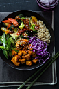 Korean BBQ Tofu Bowls with Stir-Fried Veggies and Quinoa | Oh My Veggies