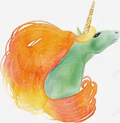 橘色毛发的独角兽 页面网页 平面电商 创意素材