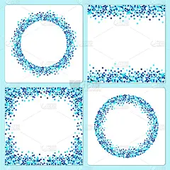 为你的装饰设置可爱的五彩纸屑框架和横幅