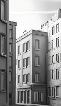 扁平风建筑地标简约插画