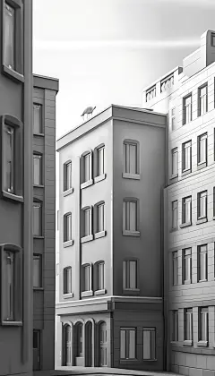 扁平风建筑地标简约插画