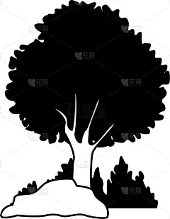 岩石,灌木,黑白图片,环境,公园,草,植物,夏天,户外,树