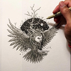 ♥炫彩堂手绘墙♥采集到黑白插画