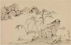 【陈淳 明 《山水册》】

陈淳(1484-1543)，长洲(今江苏苏州)人。字道复，后更复甫。号白阳，又号白阳山人。
陈淳少年作画以元人为法，深受水墨写意的影响。他的写生画，一花半叶，淡墨欹毫，自有疏斜历乱之致。他的有些作品，所画质朴，可以看出受沈周画法的影响。陈淳与徐渭并称白阳、青藤。陈氏少年作画工细，中年后笔法放纵，自立门户。