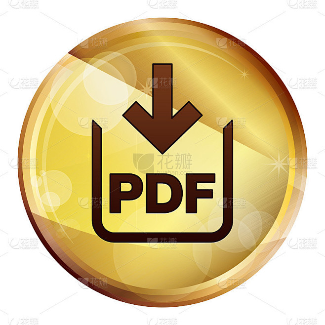 PDF文档下载图标摘要棕色圆形按钮