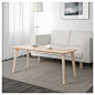 LISABO 利萨伯 茶几   - IKEA : IKEA - LISABO 利萨伯, 茶几, , 白蜡木贴面桌面和实心桦木桌腿给房间带来温暖自然的感觉。每条支腿仅有一个配件，组装方便。白蜡木是一种纯天然、经久耐磨材料。表面覆以保护性清漆涂层，更加耐磨，而且保持了天然的木质感。由于纹理图案各不相同，每张桌子都独具特色。