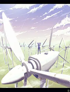 【随风转动】风车特辑【巨大的叶片】 : “风车”巨大的叶片以风为动力转动。听到风车这个词，很多人眼前都会浮现出荷兰的田园风景吧。据说荷兰在平地上很难使用水力发电，因此便利用荷兰常年刮风的特点，用风车充分利用风作为动力源使用。近年来，在海上、山上等很多地方能看到的，拥有用于风力发电的巨大白色风扇的风车越来越多了呢。
今天，就为大家送上描绘了新旧款“风车”的插画作品特辑。世界上最大的风车直径有167cm呢（资料取自日本经济新闻报2015年6月22日刊）。实际离近了看，风车就好像张着大嘴一样呢。快来看看吧。