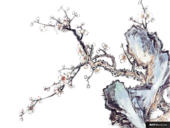 可曾有彩虹采集到水墨水彩国画png素材