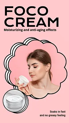 Simple Fashion Style Facial Cream Use Display Ecommerce Story