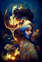 AI绘画作品-蓝色火焰(0)_4