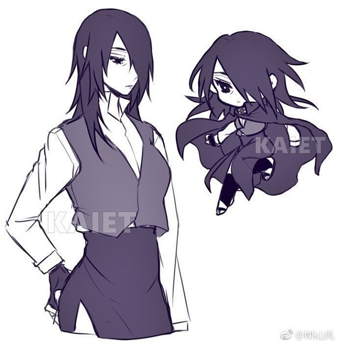 鸣佐# 在推特上看到chie太太画了很多佐助性转,叔助性转竟然意外撼栽