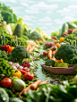 创意蔬菜水果生鲜西兰花海报Midjourney关键词提示词咒语-【Ai宇宙吧】