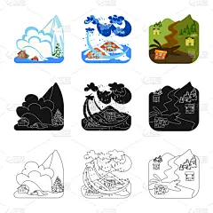 天气,发狂的,分离着色,一个物体,图标,环境,雪,大风雪,流动,毁坏