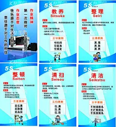 5s车间  - 源文件下载【酷图网】车间展板,海报,教养,整理,清扫,清洁,