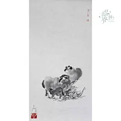 【器世界】名家字画#孙进手绘原稿 国画禅意生肖羊#书画生肖羊 收藏品  羊之隐含着美好、和善、吉祥之意。因此，羊之物象也便成为美好的意象，人们寄托美好愿望，常在家中或是给亲朋好友送礼时，送一副三羊开泰字画，以表达美好期望与祝福。