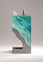 SET SAIL Laminated float glass, cast concrete and bronze.W170mm x D170mm x H390mm by Ben Young