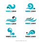 Wave logo collection Free Vector