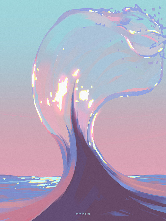 速涂色彩概括练习_筝咪__插画师作品_涂...
