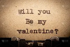 你愿意做我的情人吗?-打字机上的短语。情人节问候概念。情人节贺卡。