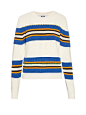 MSGM Striped intarsia cotton sweater