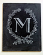 #chalkboard inspired #vintage style custom #monogram #wedding #monogram #stationery #design