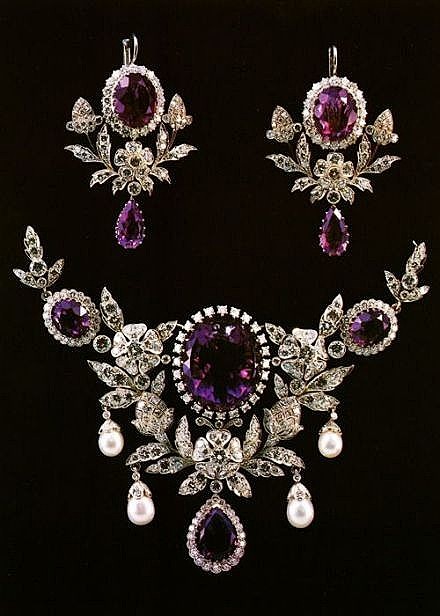 維多利亞時代，紫水晶耳環&Set