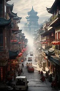 市政景观城乡街道风光