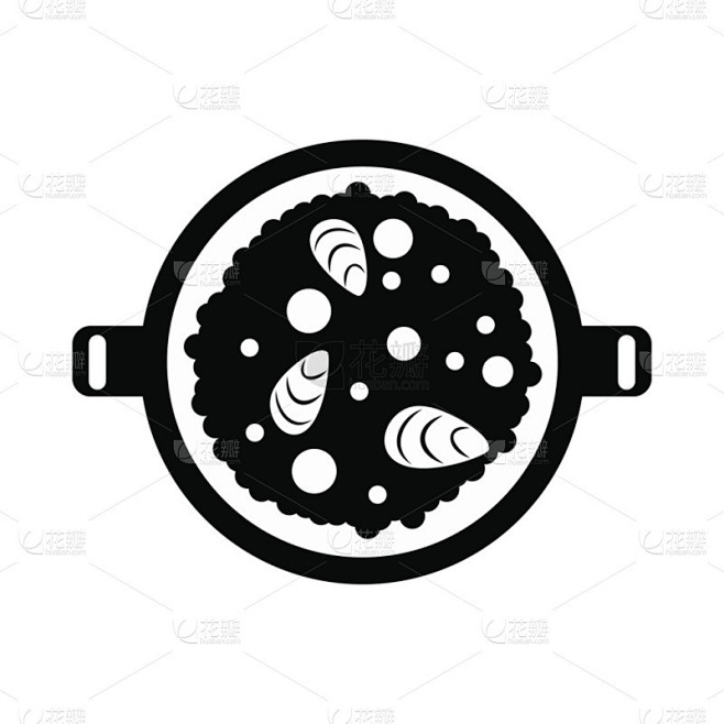 西班牙海鲜饭图标，简单的样式