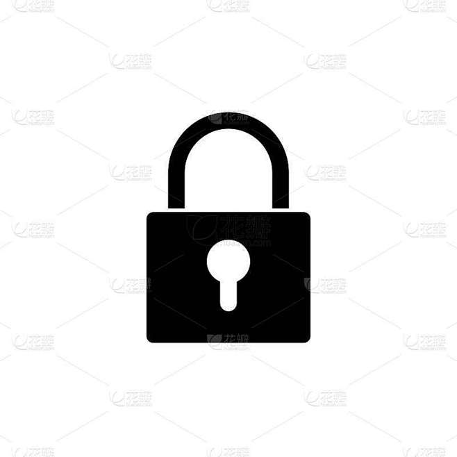 锁图标矢量。加密图标。锁定图标在时尚的平面风格孤立。安全标志