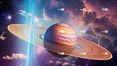 Ai产生的 行星 土星 太阳能发电系统 空间 宇宙 星系际的 墙纸
