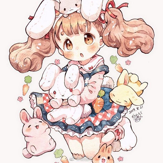 日本插画师mokarooru笔下甜甜的美少女6767676767