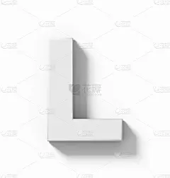 英文字母l,阴影,白色,三维图形,分离着色,遮罩,灰度图像,垂直画幅,正面视角,字母