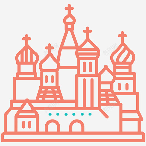 圣巴兹尔大教堂建筑教堂图标高清素材 «俄...