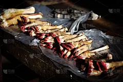 卡拉奇皇后市场亚洲集市上的羊蹄