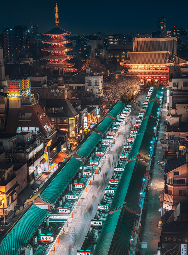 雷门の夜 #色彩 #旅行 #摄影 #1℃ #日本 #建筑 #东京 #雷门