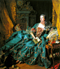 蓬巴杜夫人
 

這幅畫既是蓬巴杜夫人(Madame de Pompadour)肖像畫中的代表作，也是洛可可藝術風格的代表作。作者是法蘭索瓦·布歇(Francois Boucher)該畫像繪製于夫人的正式冊封儀式后（即官方情婦身份得以確定）作為法王路易十五地位最煊赫的情婦，蓬巴杜夫人的這身裝扮在設計上甚至超過了當時的法國王后，綠色的裙子如熱帶植物，綴滿的玫瑰刺繡極盡奢華，左肩偏下方的花束裝飾襯托出她所扶植的洛可可藝術正是她個人審美情趣的極致。儘管洛可可風格飽受詬病，夫人曾經權傾一時也備受爭議，但不可否認的