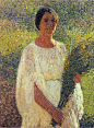 亨利马丁Henri Martin（Henri Jean Guillaume Martin法称：亨利让纪尧姆马丁）法国印象派（点彩）画家。1860年出生在法国图卢兹。父亲是一个木匠，母亲是意大利后裔。1877年马丁说服父亲让他在图卢兹美术学校学习。1879年移居巴黎，在让保罗劳伦斯工作间培训。四年后，他赢得巴黎沙龙的认可，于1886年获得展览的第一次金牌并获前往意大利深造，学习如乔托和马萨乔大师的作品。1889年的风格已确定为点画作品，他代表巴黎沙龙赢得了金牌，成为了荣誉军团的成员。1900年后，他一直住在