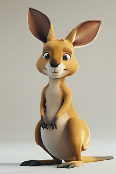 袋鼠机灵的动物形象