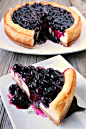 Delicious and creamy blueberry cheesecake with a luscious sweet-tangy sauce that brings this dessert over the top. Fresh or frozen blueberries can be used so it's an all-season dessert. Perfect for Christmas and any holiday!: 