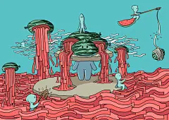 我隐藏的那么好，应该没人发现我了吧～ | 抱抱我的猪 - 原创作品 - 涂鸦王国插画