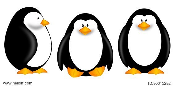 Cute Cartoon Penguin...