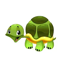 黑绿简约创意大气手绘乌龟矢量素材