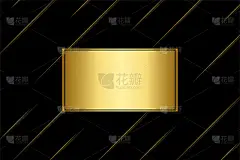 带有矩形几何框架、金黄色和斜线的黑色背景金色奢侈品，豪华名片概念
