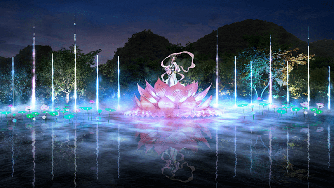 沉浸式夜游成“吸睛”热点，11个案例告诉你该怎么做_光影_山海_涉县 : “二分明月忆扬州”沉浸式夜游，结合光影诗画夜游、交互场景体验、花车 ...