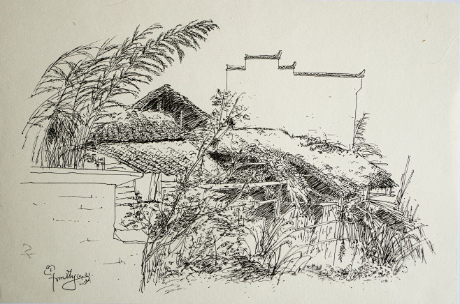 风景速写婺源写生④速写