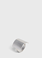 Simple Forms square ring in brass with rhodium finish | CELINE