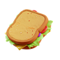 Sandwich 3D Illustration