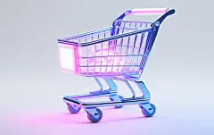 3d购物车卡通购物车素材图片